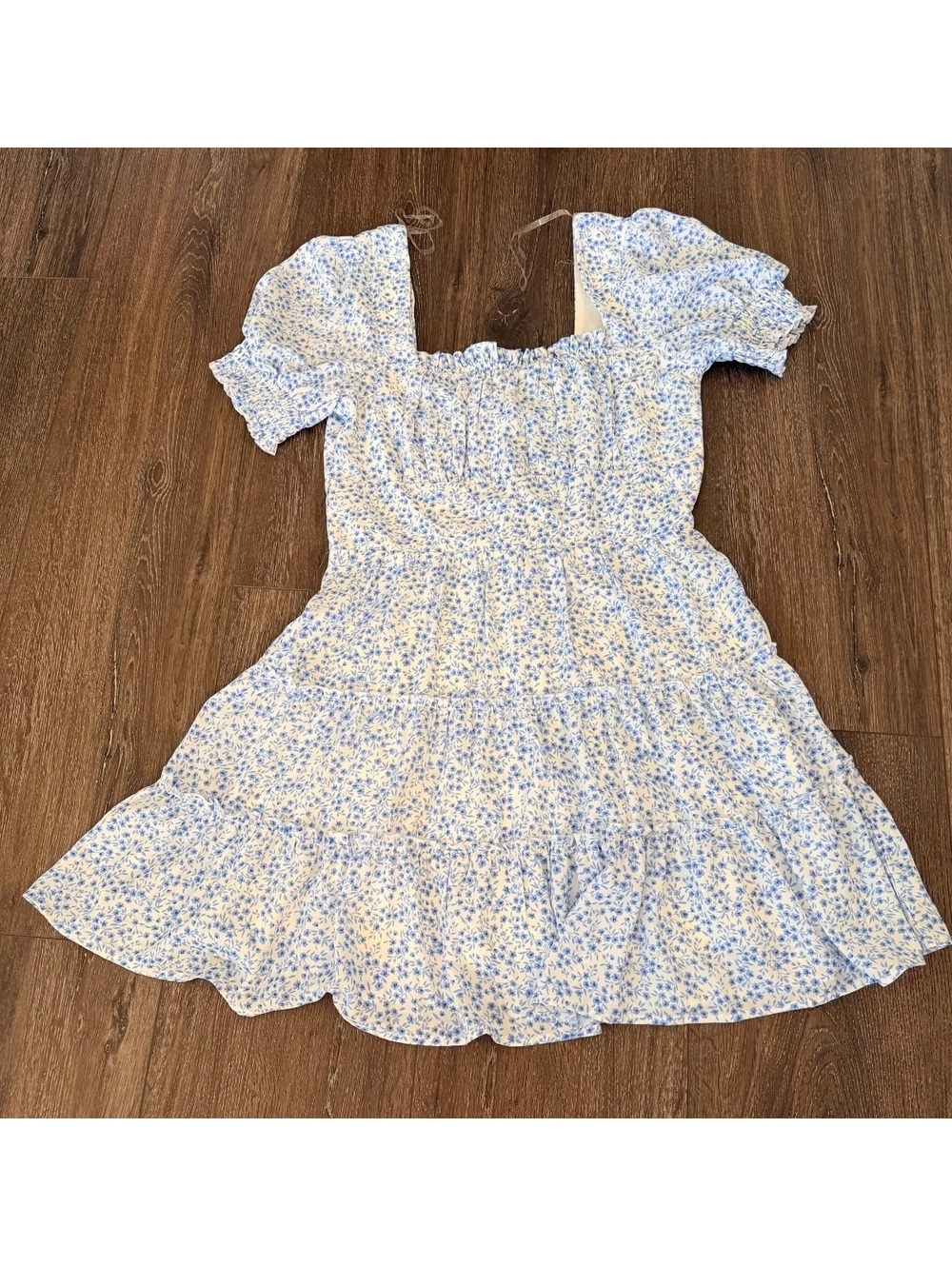Cottagecore, Coquette, Coastal Cowgirl NWOT - Blue & White Ditsy Floral Dress